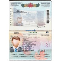 Canada fake original passport back and front psd template editable